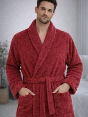 Albornoz de hombre granate