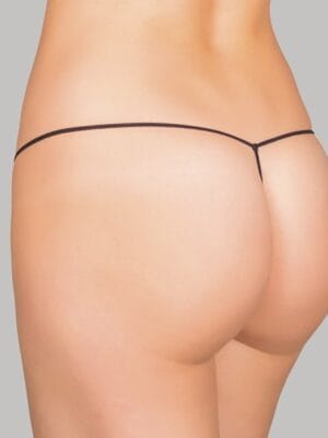 Tanga hilo blonda fina Naiara color negro parte trasera