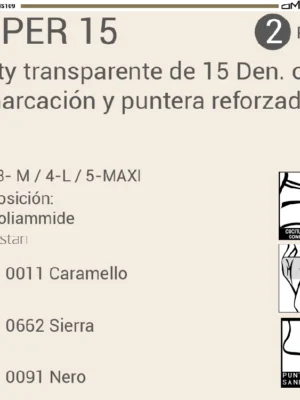 Panty de mujer Omsa 15 DEN PACK 2