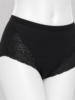 Braga Naiara 106 negra con blonda y microfibra, invisible bajo la ropa.