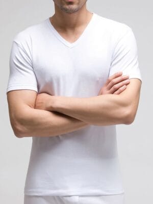 Camiseta manca corta interior cuello pico Rapife 750 color blanco