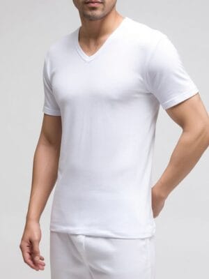Camiseta manca corta interior blanca cuello pico Rapife 750