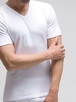 Camiseta manca corta interior cuello pico Rapife 750 blanca