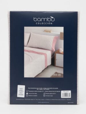 Sábanas de verano Polo Polo colección Bambú color nude estampado Riky