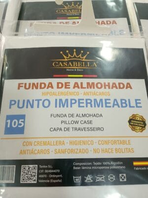 Funda de almohada 105 cm impermeable hipoalergénica y antiácaros