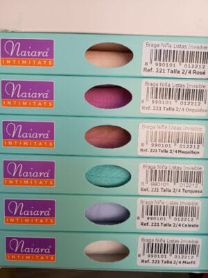 Surtido de colores y textura de algodón elástico de la braguita infantil Naiara 221.